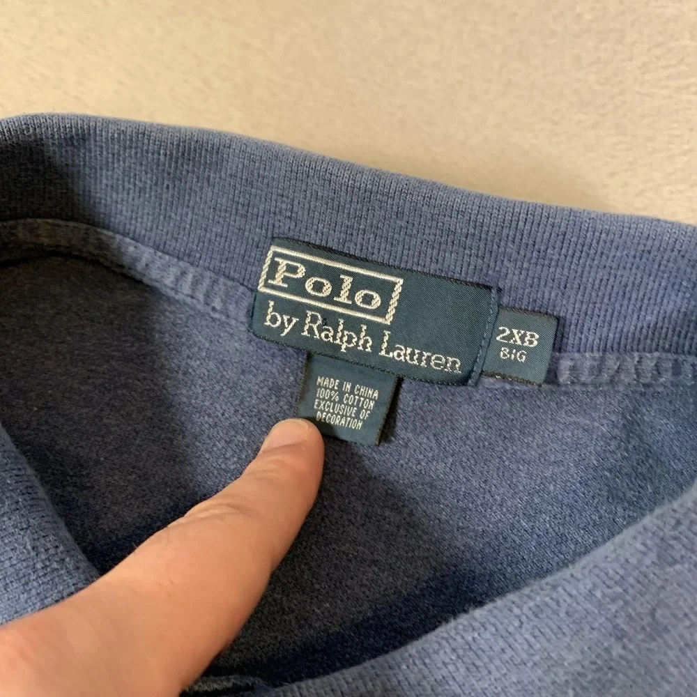 Polo By Ralph Lauren Polo Shirt Mens 2XB Blue Classic Fit Cotton Big & Tall‎
